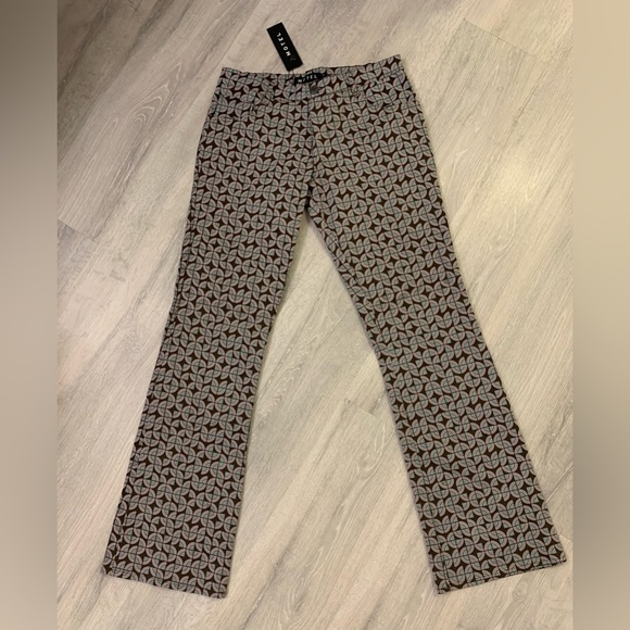 🆕Motel Women’s Low Rise Flare Trousers Retro Print Size S - Picture 3 of 7